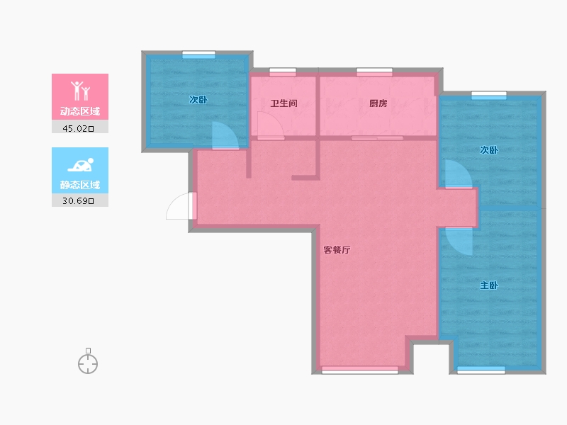 河北省-廊坊市-阳光新城-66.00-户型库-动静分区