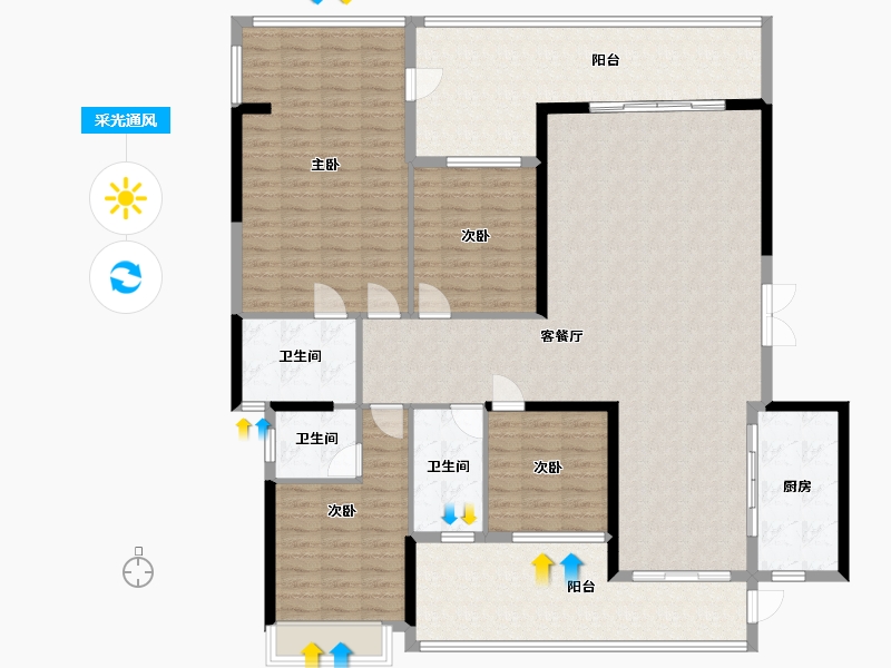 广东省-惠州市-江山一号-190.00-户型库-采光通风