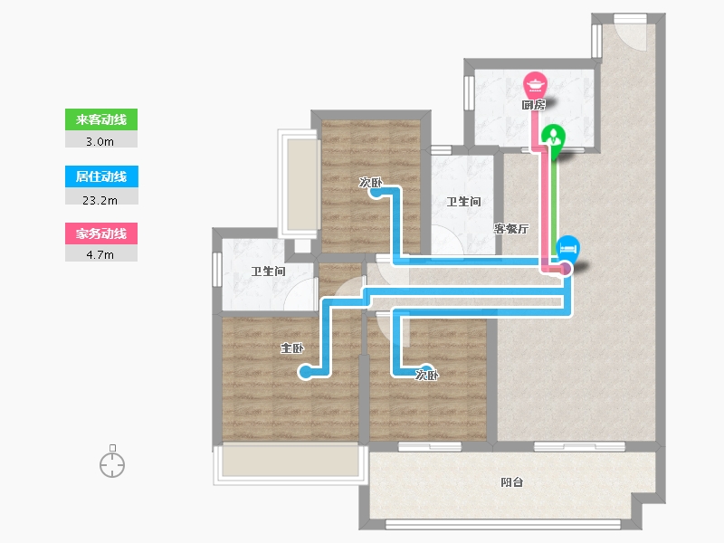 湖南省-长沙市-君悦阳光府-93.00-户型库-动静线