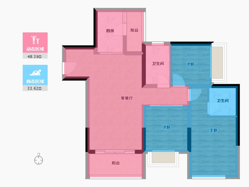 四川省-南充市-泽京西樾府-75.00-户型库-动静分区