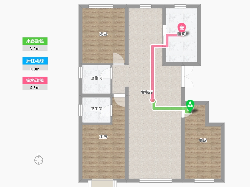 内蒙古自治区-包头市-方兴 凤凰台-103.00-户型库-动静线