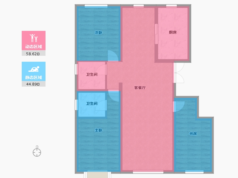 内蒙古自治区-包头市-方兴 凤凰台-103.00-户型库-动静分区