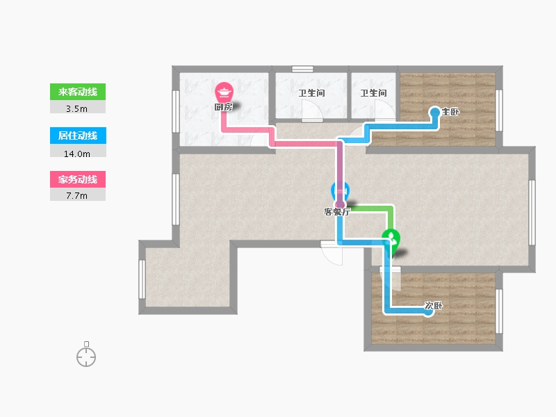 黑龙江省-大庆市-维也纳花园-135.00-户型库-动静线