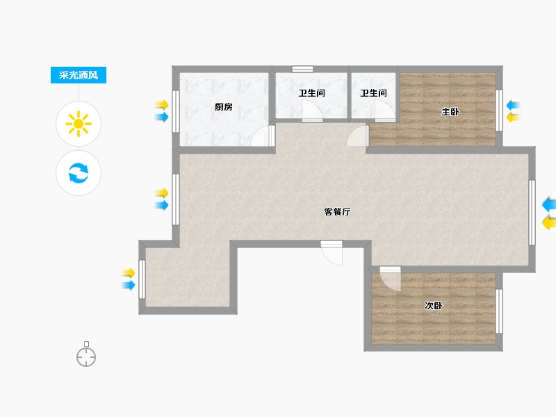 黑龙江省-大庆市-维也纳花园-135.00-户型库-采光通风