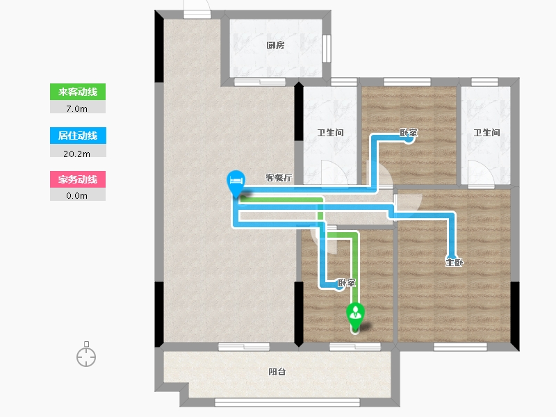 湖南省-长沙市-北辰中央公园-89.00-户型库-动静线