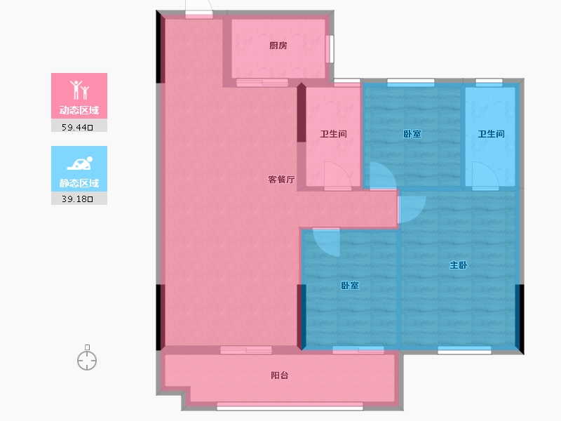 湖南省-长沙市-北辰中央公园-89.00-户型库-动静分区