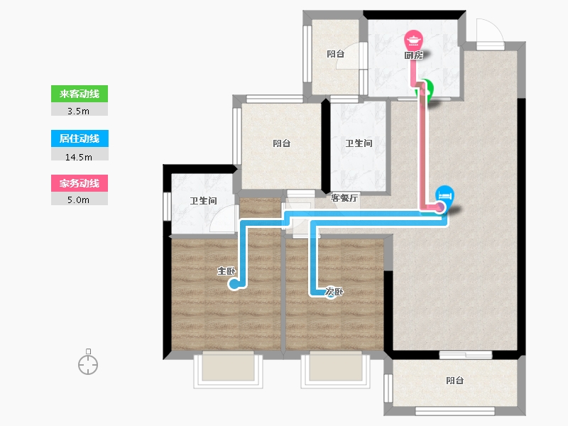 广东省-汕头市-海岸名居-88.00-户型库-动静线