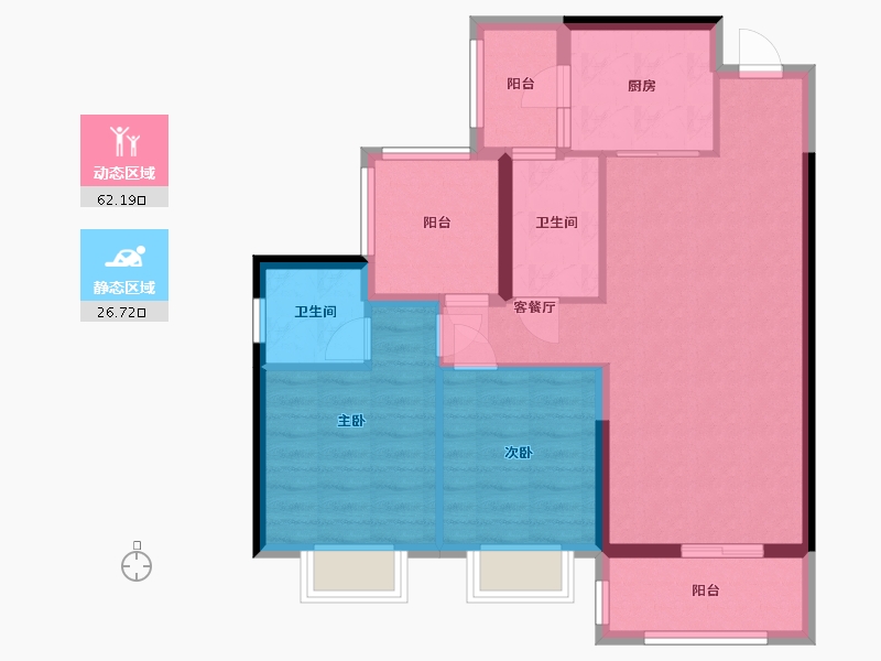 广东省-汕头市-海岸名居-88.00-户型库-动静分区