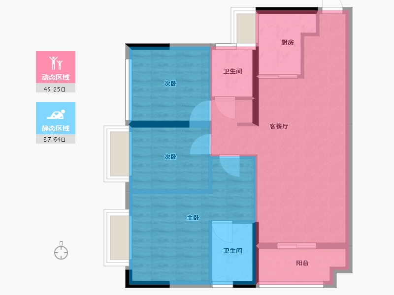 广东省-珠海市-双瑞藏龙湾-79.00-户型库-动静分区