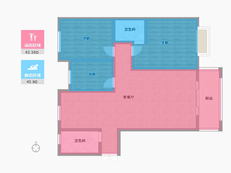 江苏省-宿迁市-陆沟小区-105.00-户型库-动静分区