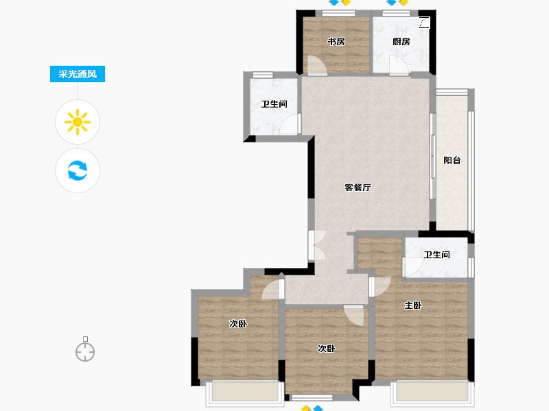 浙江省-杭州市-悦融湾-120.00-户型库-采光通风