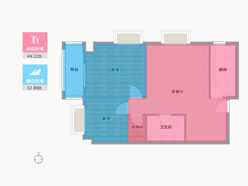 河北省-石家庄市-曲江澜山-75.00-户型库-动静分区