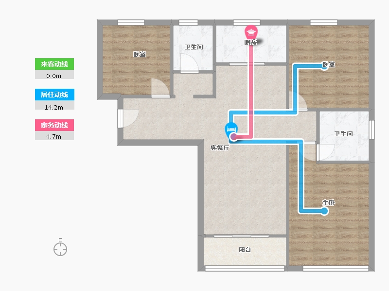 陕西省-西安市-凤凰城·天悦-90.26-户型库-动静线