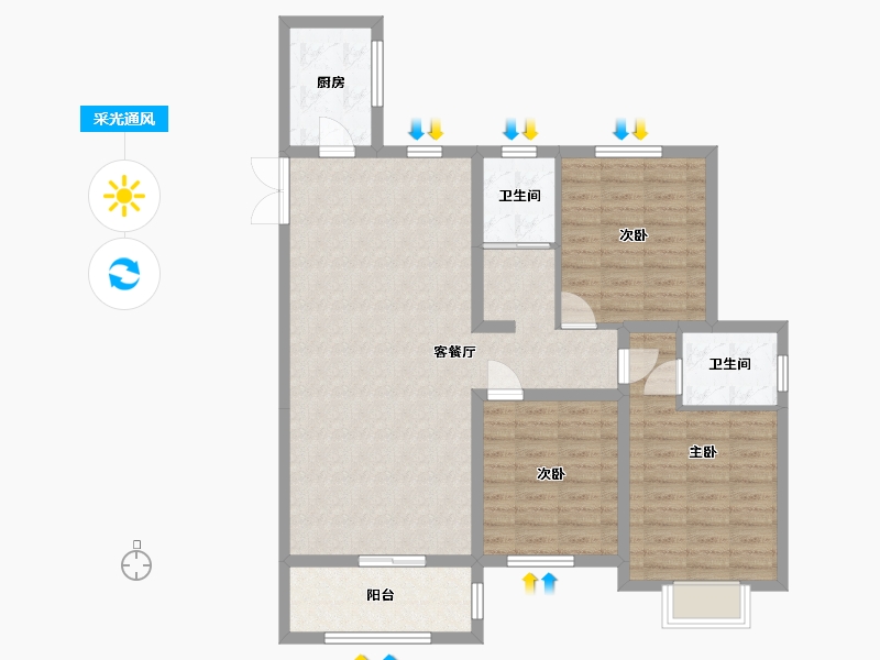 安徽省-安庆市-金马·中央城-100.00-户型库-采光通风