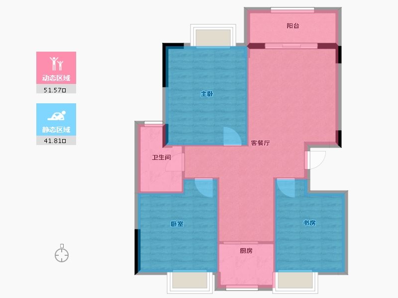 湖北省-武汉市-天汇龙城-85.00-户型库-动静分区