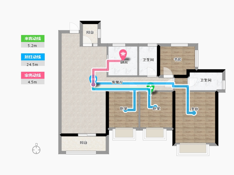 广东省-深圳市-龙光玖龙台-95.00-户型库-动静线