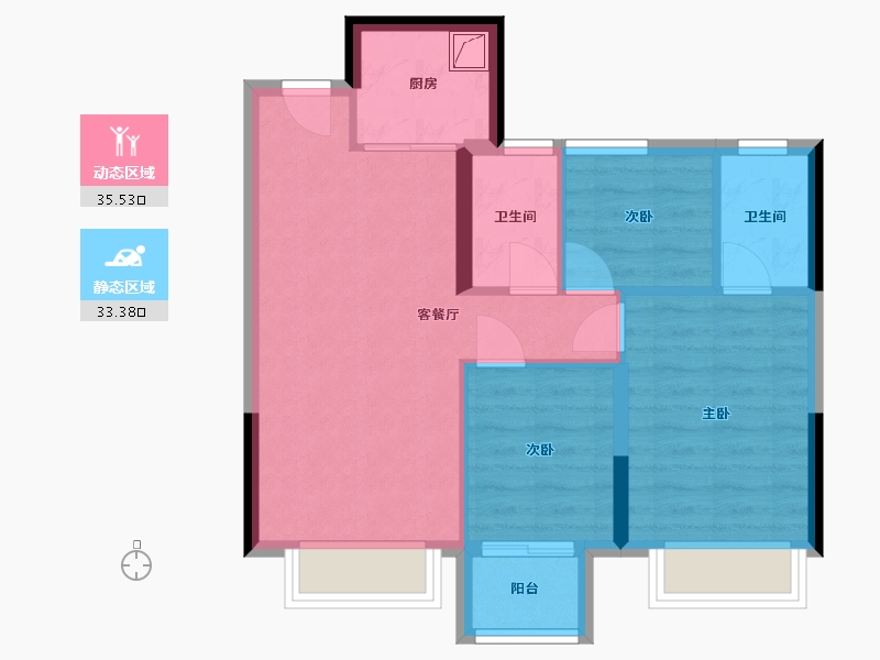 山东省-青岛市-中骏丽景府-75.00-户型库-动静分区