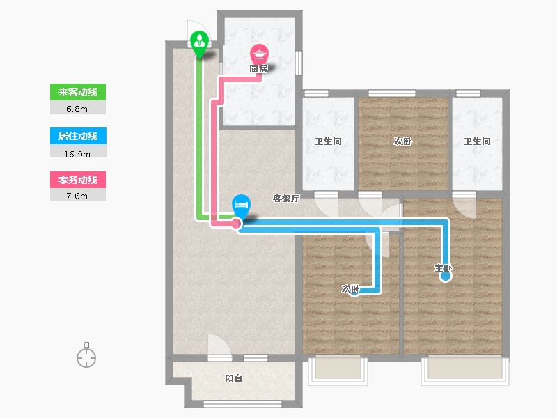 山东省-青岛市-华润城一期b区-114.50-户型库-动静线