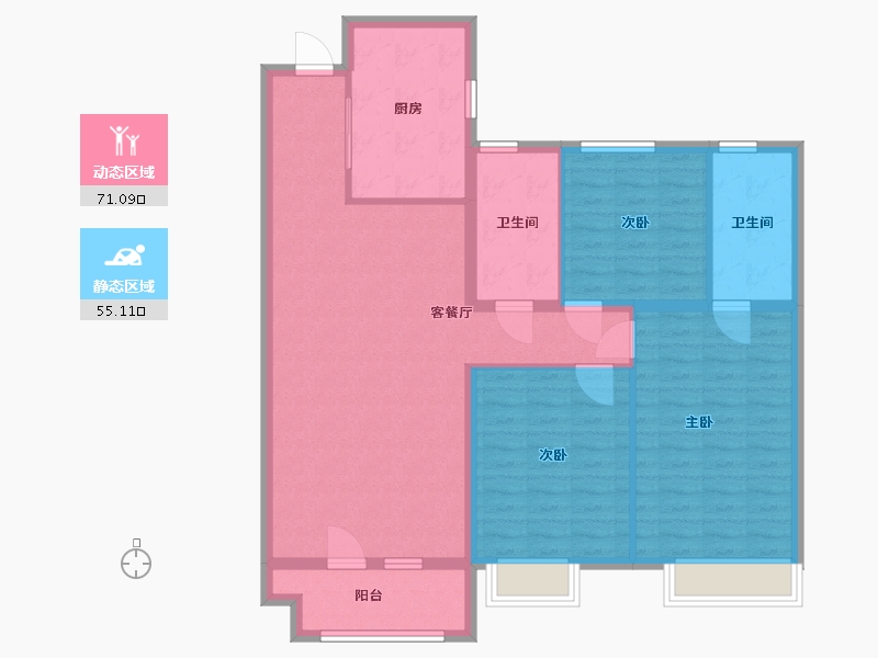 山东省-青岛市-华润城一期b区-114.50-户型库-动静分区