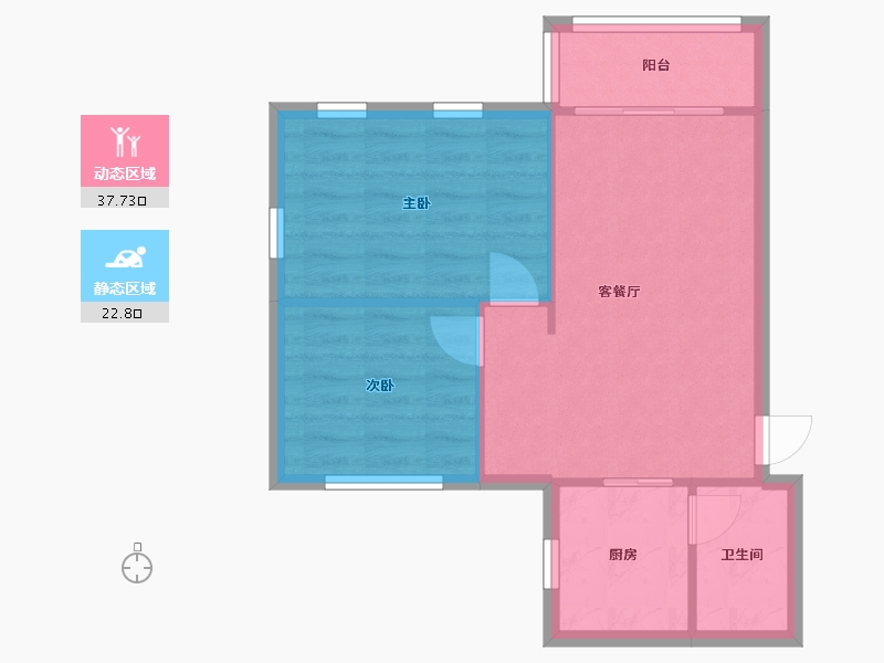 广东省-广州市-穗花新村-60.00-户型库-动静分区