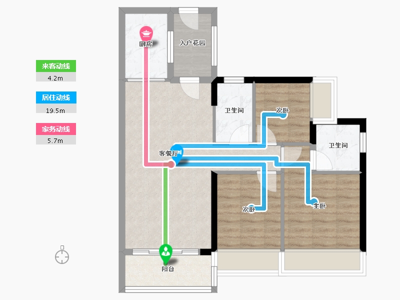 广东省-清远市-碧桂园山湖城-72.91-户型库-动静线