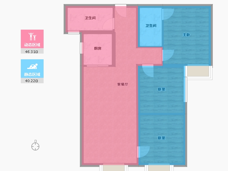 新疆维吾尔自治区-乌鲁木齐市-锦尚兰台-85.07-户型库-动静分区