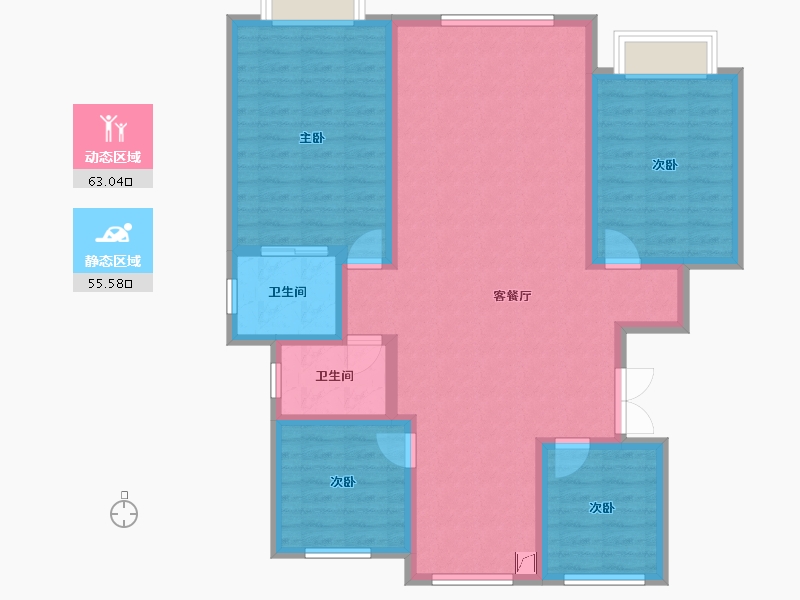 新疆维吾尔自治区-阿克苏地区-华夏名建筑-122.81-户型库-动静分区