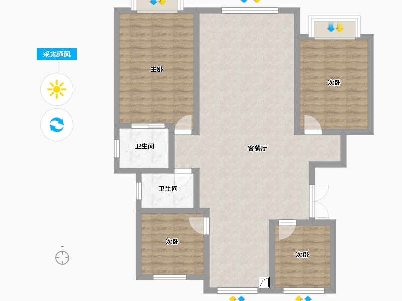 新疆维吾尔自治区-阿克苏地区-华夏名建筑-122.81-户型库-采光通风