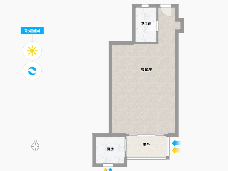 北京-北京市-利泽西园-45.80-户型库-采光通风