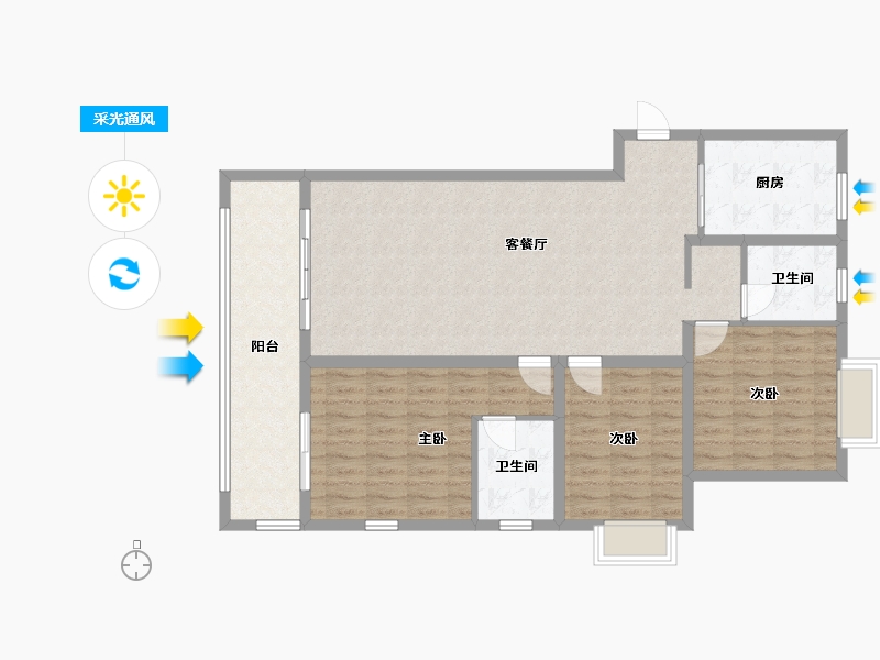 河南省-信阳市-信合·公园里-112.00-户型库-采光通风