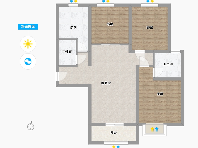 河北省-衡水市-滨湖国际-93.59-户型库-采光通风