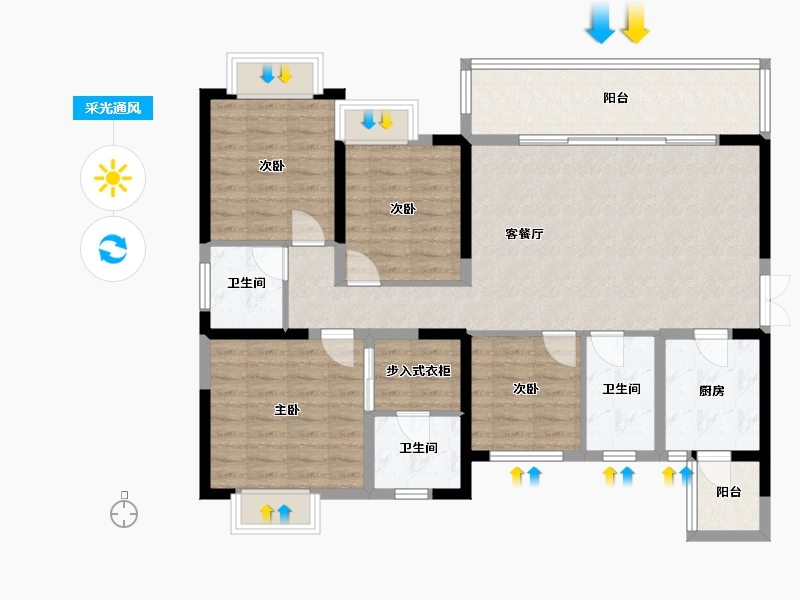 四川省-成都市-合谊万璟台-121.00-户型库-采光通风