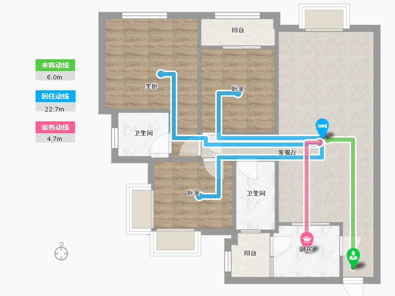 广东省-珠海市-华发新城-4期芳邻雅舍-89.30-户型库-动静线