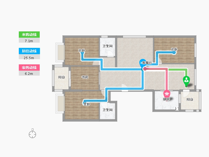 浙江省-温州市-沙前大厦-131.50-户型库-动静线