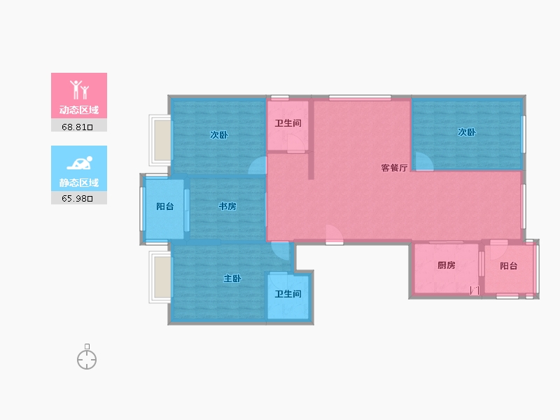 浙江省-温州市-沙前大厦-131.50-户型库-动静分区