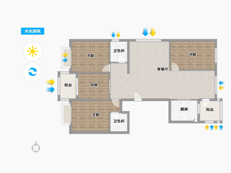 浙江省-温州市-沙前大厦-131.50-户型库-采光通风