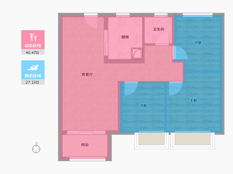 江苏省-苏州市-中建河风印月-63.00-户型库-动静分区