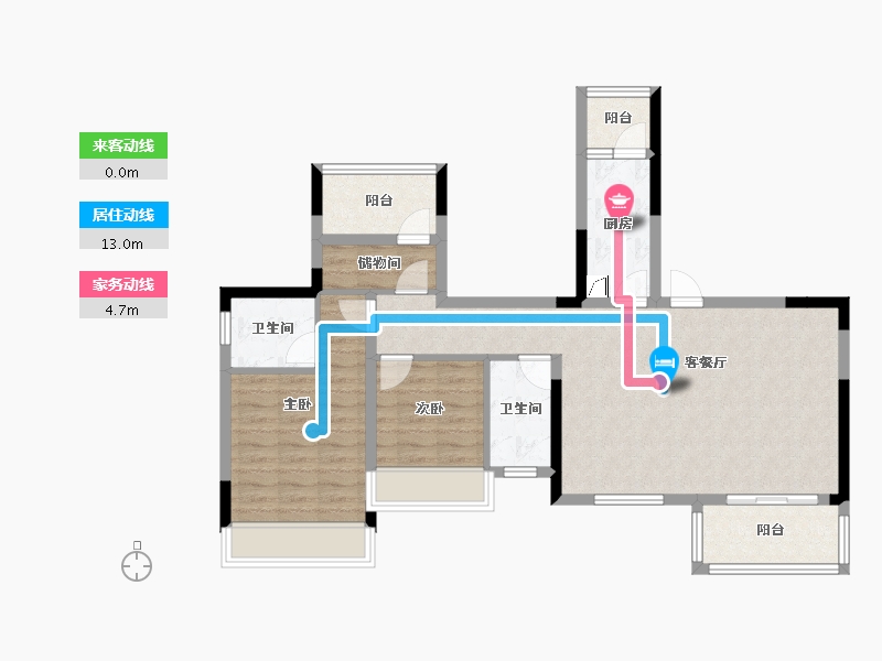 贵州省-黔南布依族苗族自治州-绿城时代-90.00-户型库-动静线