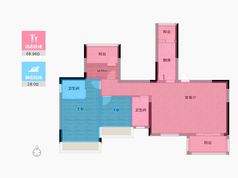 贵州省-黔南布依族苗族自治州-绿城时代-90.00-户型库-动静分区