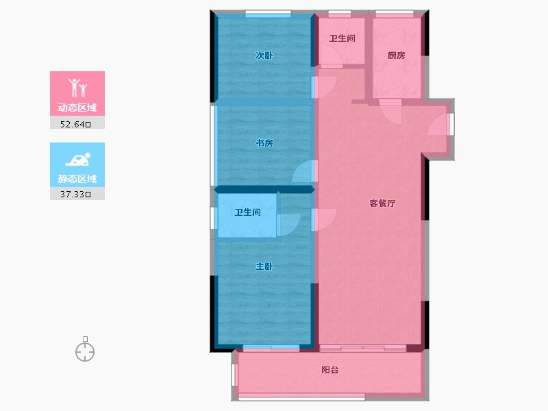 河南省-郑州市-梧桐郡-80.00-户型库-动静分区