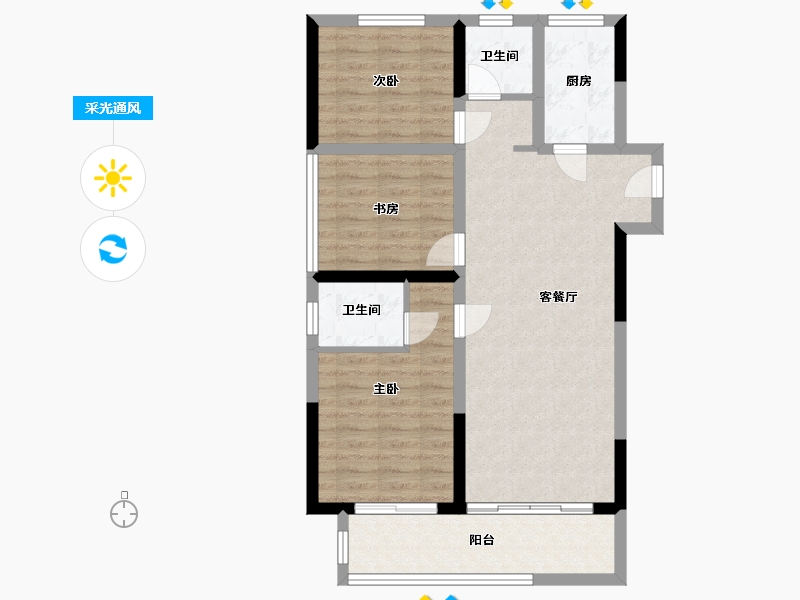 河南省-郑州市-梧桐郡-80.00-户型库-采光通风