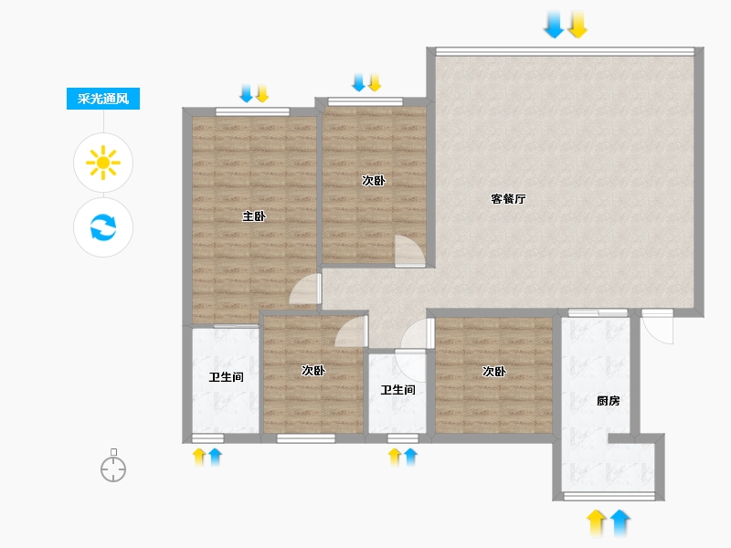 贵州省-贵阳市-椿棠府-123.00-户型库-采光通风