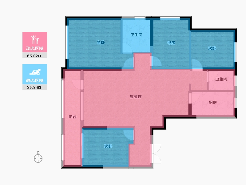 宁夏回族自治区-银川市-汇融·风华园-123.00-户型库-动静分区