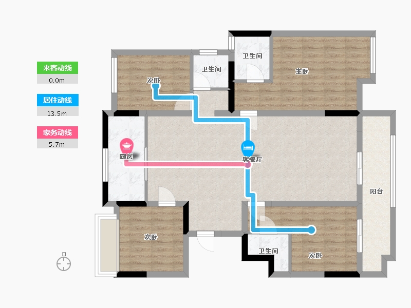 江苏省-连云港市-琴岛壹号院-120.00-户型库-动静线