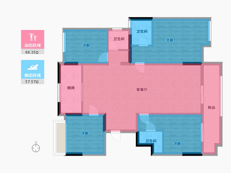 江苏省-连云港市-琴岛壹号院-120.00-户型库-动静分区