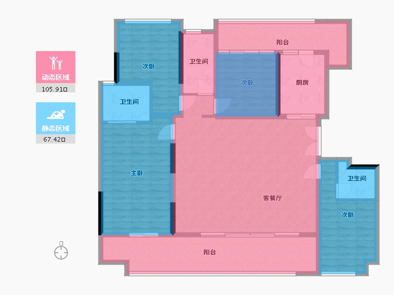 四川省-德阳市-仟坤天朗-165.00-户型库-动静分区