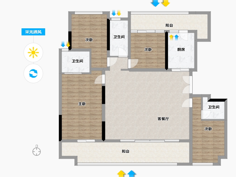 四川省-德阳市-仟坤天朗-165.00-户型库-采光通风