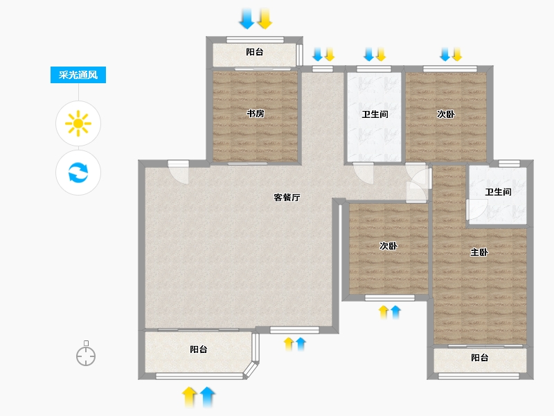 湖南省-湘潭市-东方名苑-159.00-户型库-采光通风