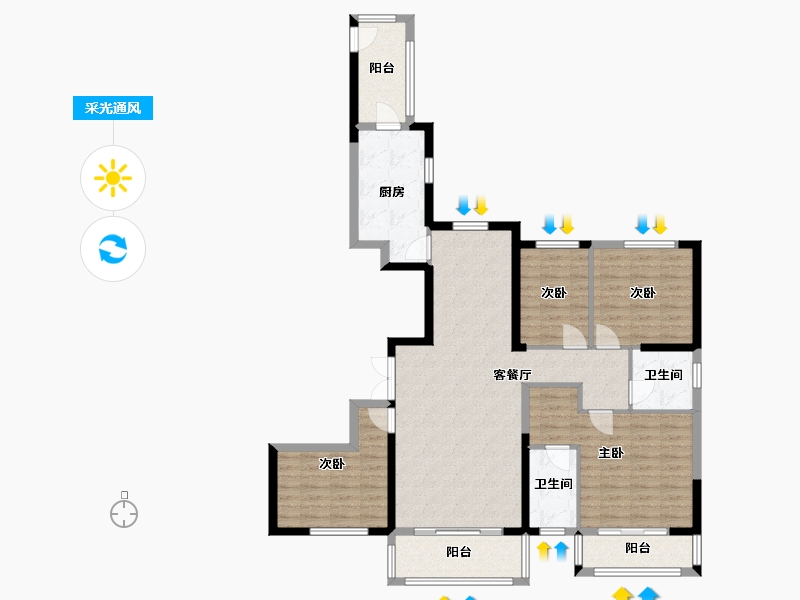 福建省-漳州市-信和御龙天下-123.00-户型库-采光通风