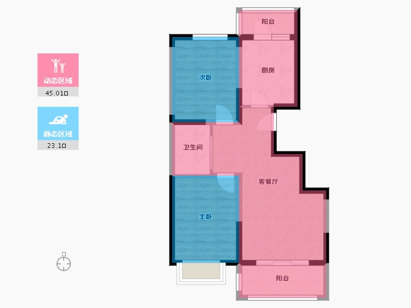 河北省-唐山市-金域名邸-57.00-户型库-动静分区